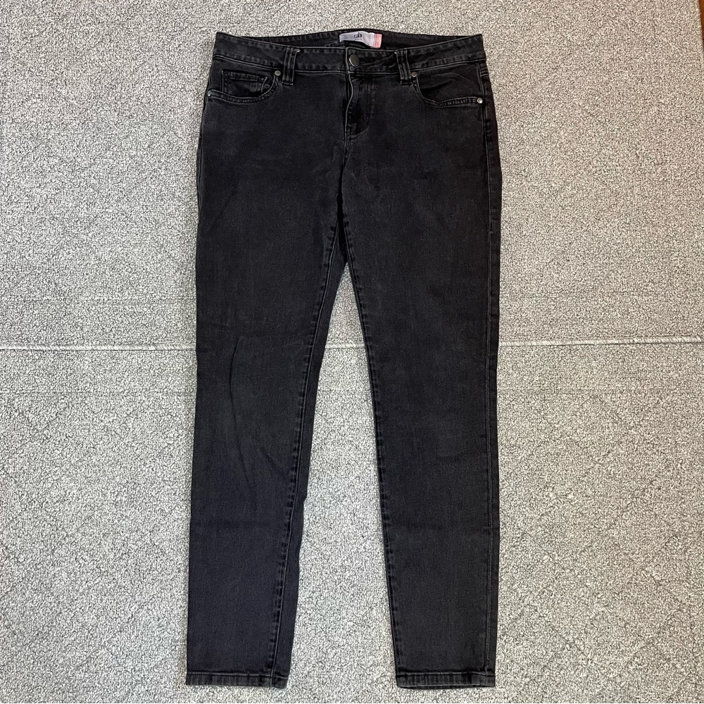 Cabi Super Skinny Jeans Womens Size 10 Black Dark Wash Stretch Denim Low Rise